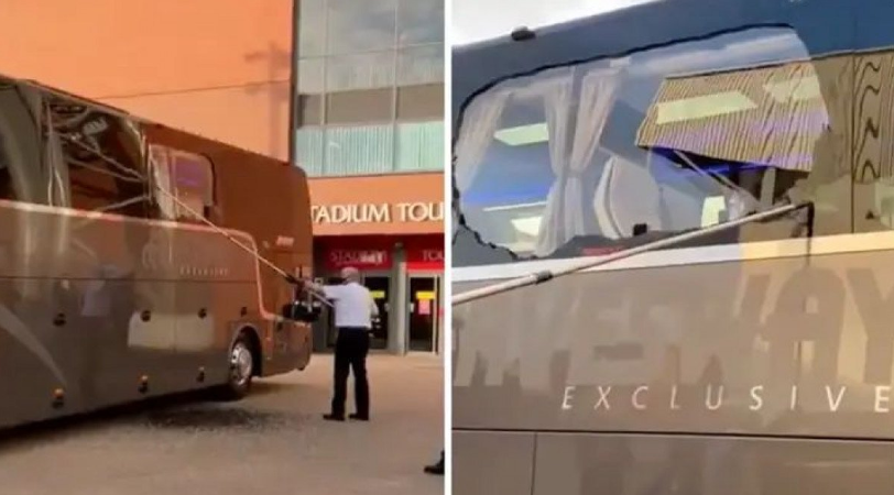 (ВИДЕО) Нападнат автобусот со фудбалерите на Реал Мадрид