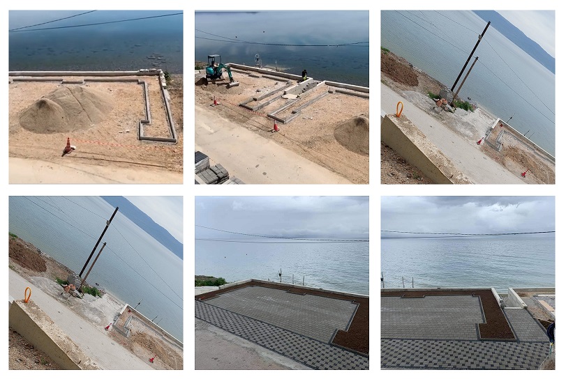 Се бетонира брегот во Струга, инспекциските служби не реагираат