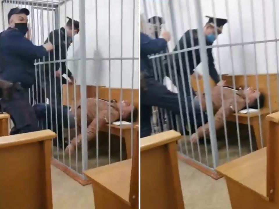 (ВИДЕО) Белоруски опозиционер се обиде да се самоубие на судење