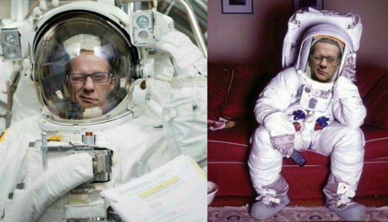 (ФОТО) Џамбазов подготвен: Облече скафандер и закажа тренинг во вселенската станица Ќустендил