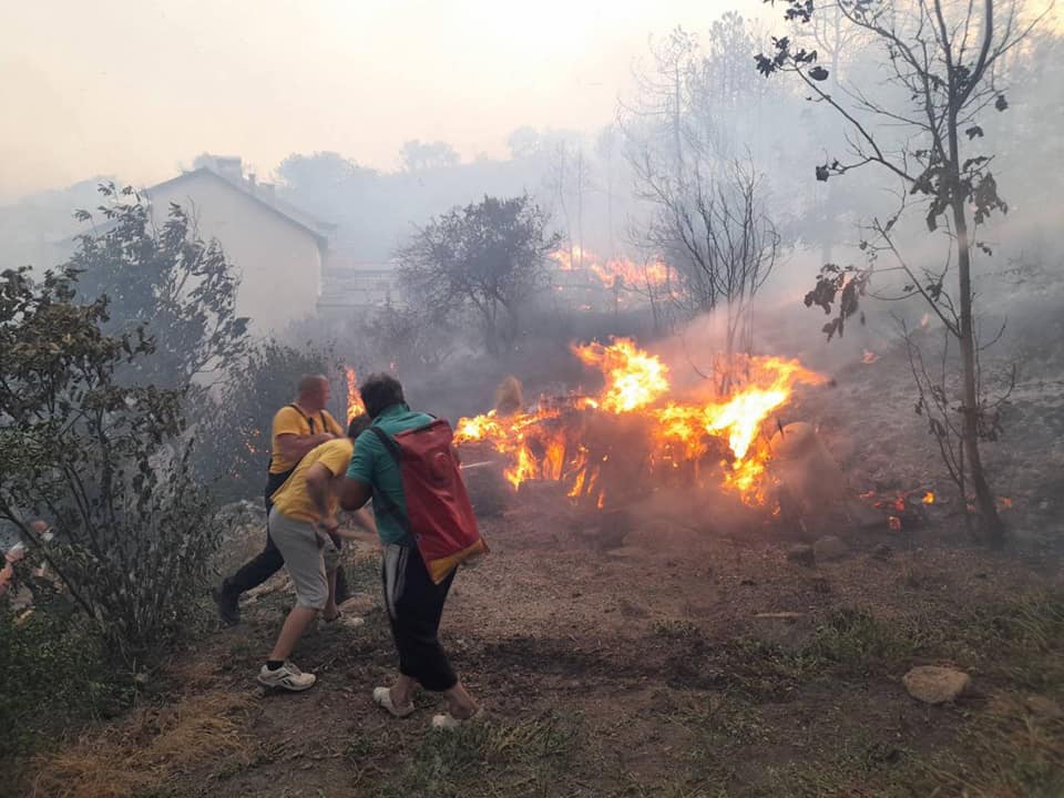(ВИДЕО) Народот се самоорганизира против страотниот пожар, огнот е над селото Тркање