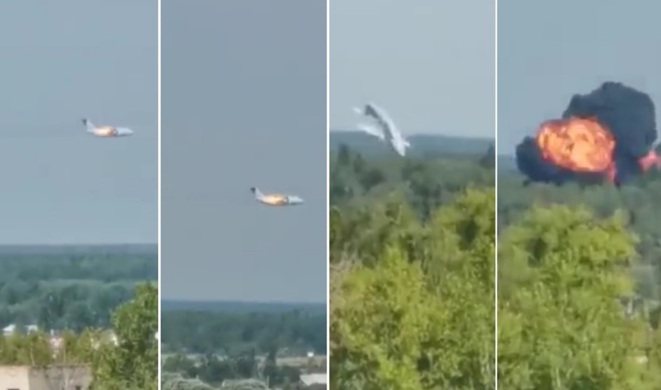 (ВИДЕО) Се сруши руски воен авион, има и загинати