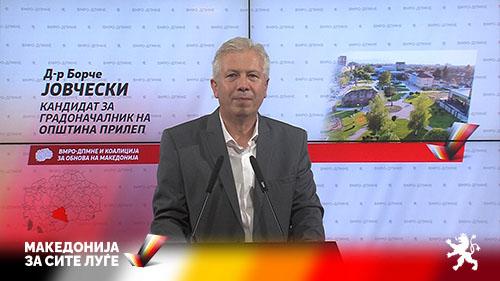 (ВИДЕО) Јовчески: СДСМ за 4 години го уназади Прилеп, со ВМРО ДПМНЕ доаѓа развој на економијата