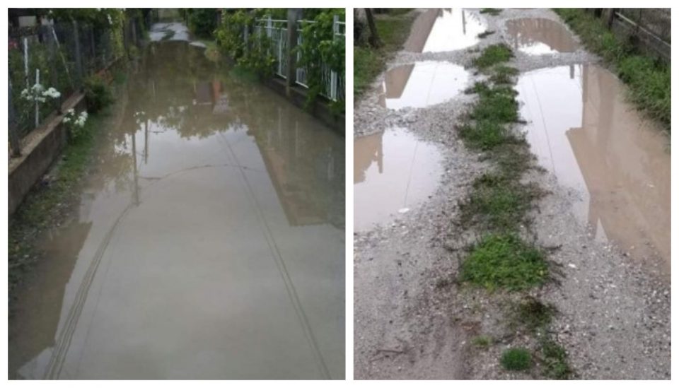 (ФОТО) Преплавени улици во Ѓорче Петров по дождот