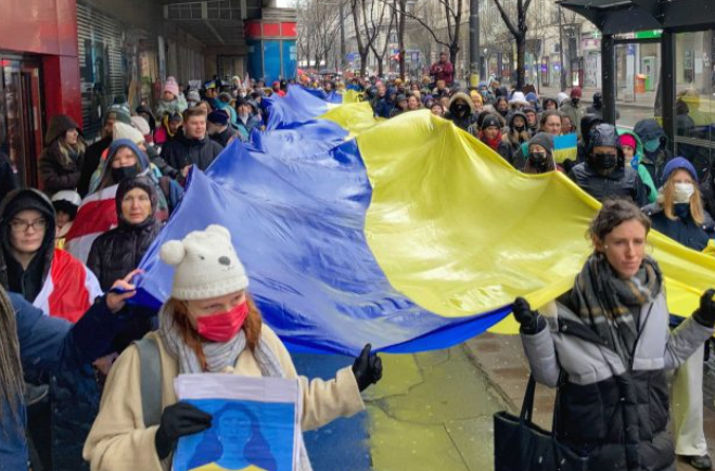 Протести за поддршка на Украина во Белград и Нови Сад