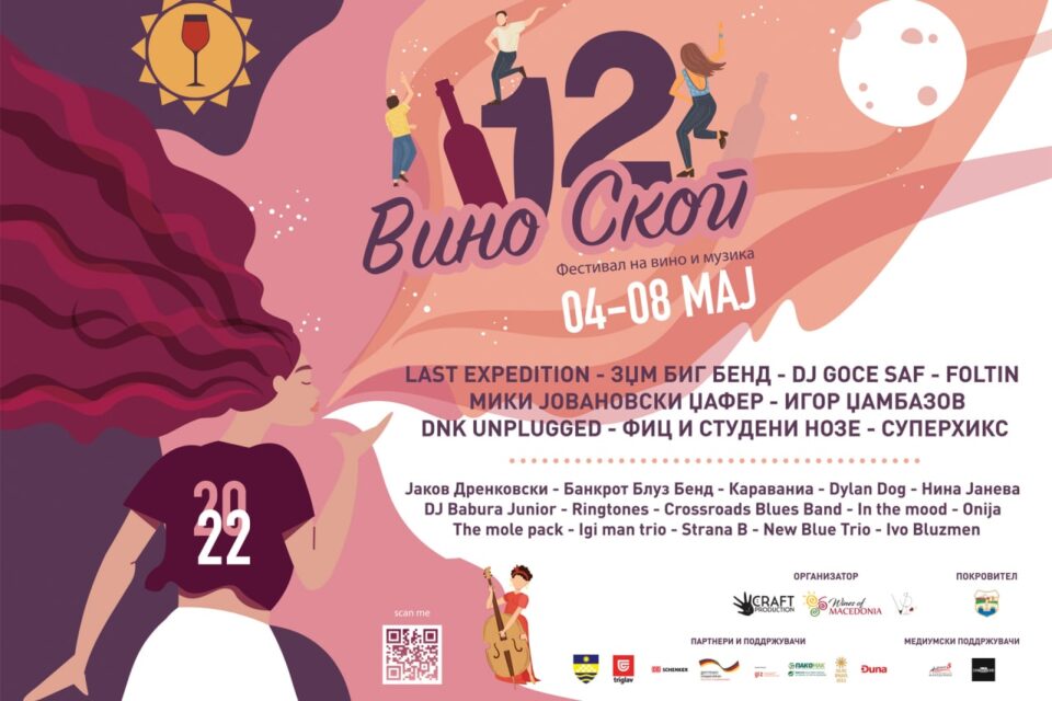 Градот Скопје ги поканува сите граѓани на фестивалот за македонско вино и музика „Виноскоп 2022“