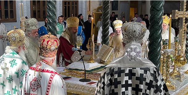 Делегација на СПЦ предводена од српскиот патријарх г. г. Порфириј во посета на МПЦ-ОА на 24 мај