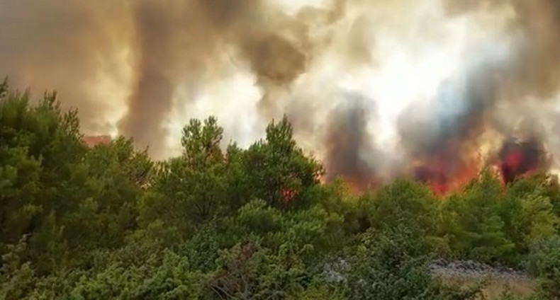 (ВИДЕО) Голем пожар кај Шибеник- на терен над 50 пожарникари