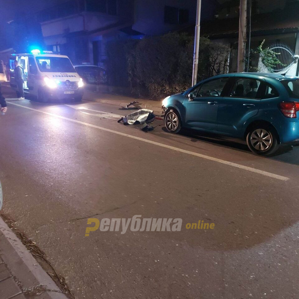Тешка несреќа: Вечерва загина возач на скутер во Скопје