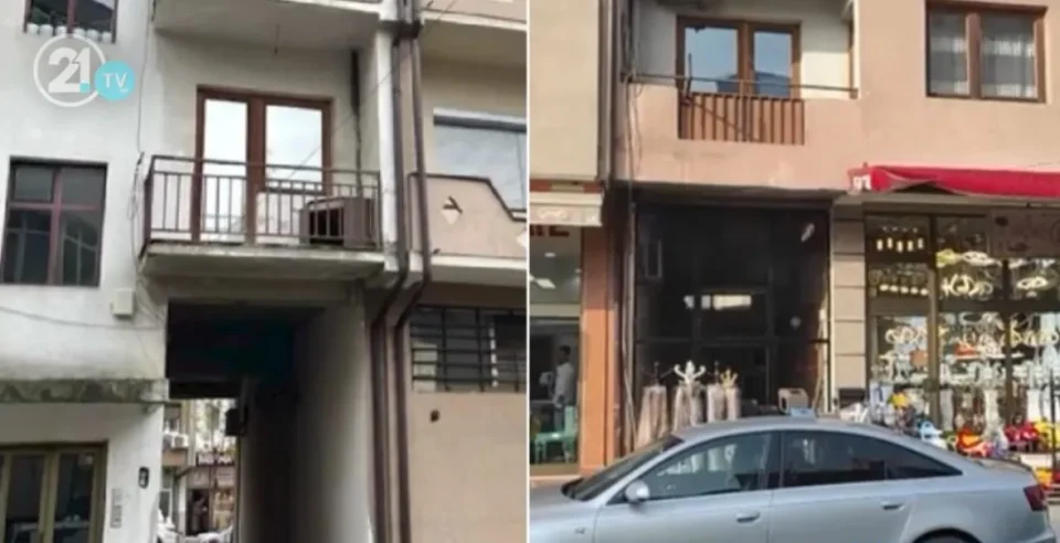 (ФОТО) Трагикомични сцени во Тетово: Во преминот меѓу две згради направил дуќан со одобрение на општината