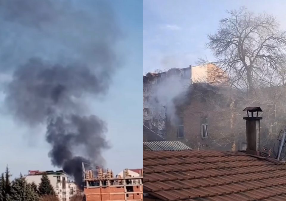 (ФОТО) Пожар во напуштена куќа во центарот на Скопје