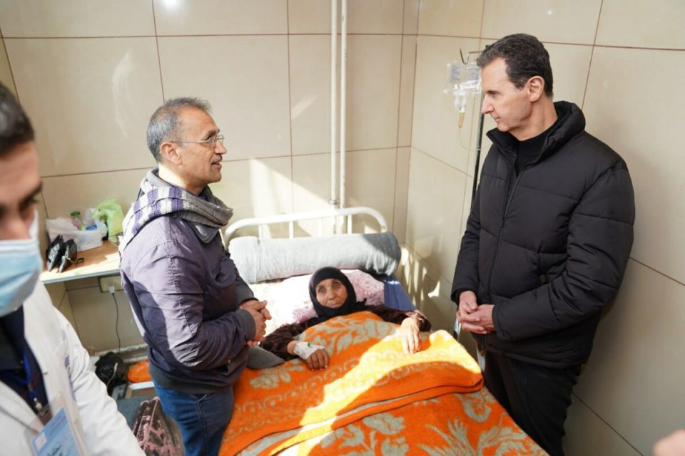 Прва посета на Асад на областите погодени од земјотресот во Сирија
