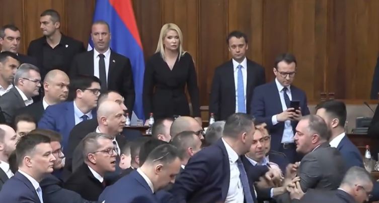(ВИДЕО) Жестоко во Српското собрание, се туркаа и навредуваа пратеници од опозицијата и власта