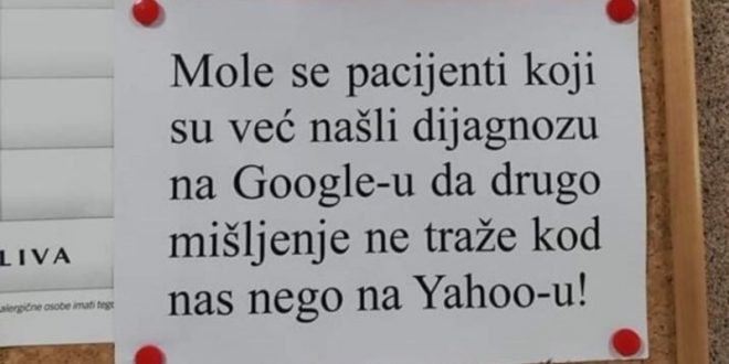 (ФОТО) Порака до пациентите на детска амбуланта во Белград: „Ако веќе сте нашле дијагноза на Google…“