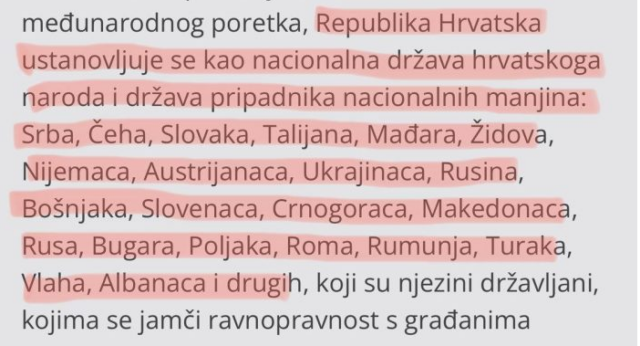 Што вклучува преамбулата на хрватскиот устав?