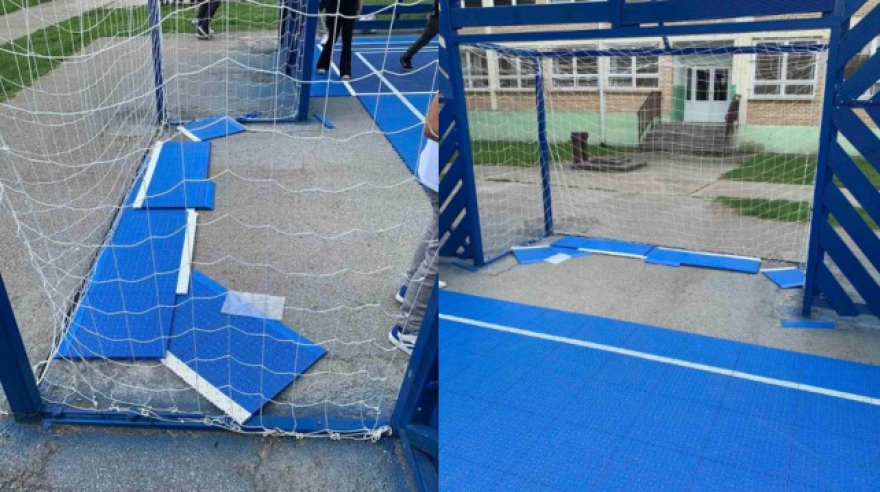 Нема крај на вандализмот: Повторно оштетен спортски терен во скопски Аеродром