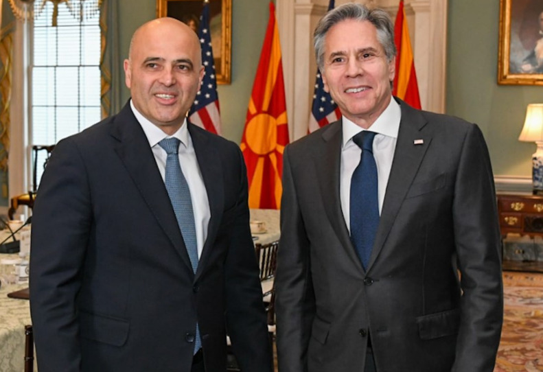 Ковачевски-Блинкен: Партнерството меѓу САД и Македонија се продлабочува, целосна поддршка од САД за евроинтеграциите