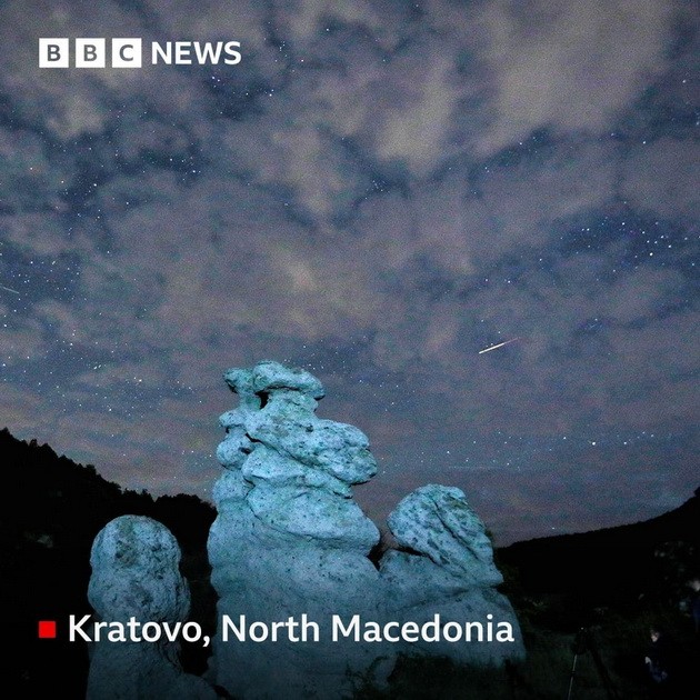 (ФОТО) BBC објави како изгледаше метеорскиот дожд во Кратово и Куманово