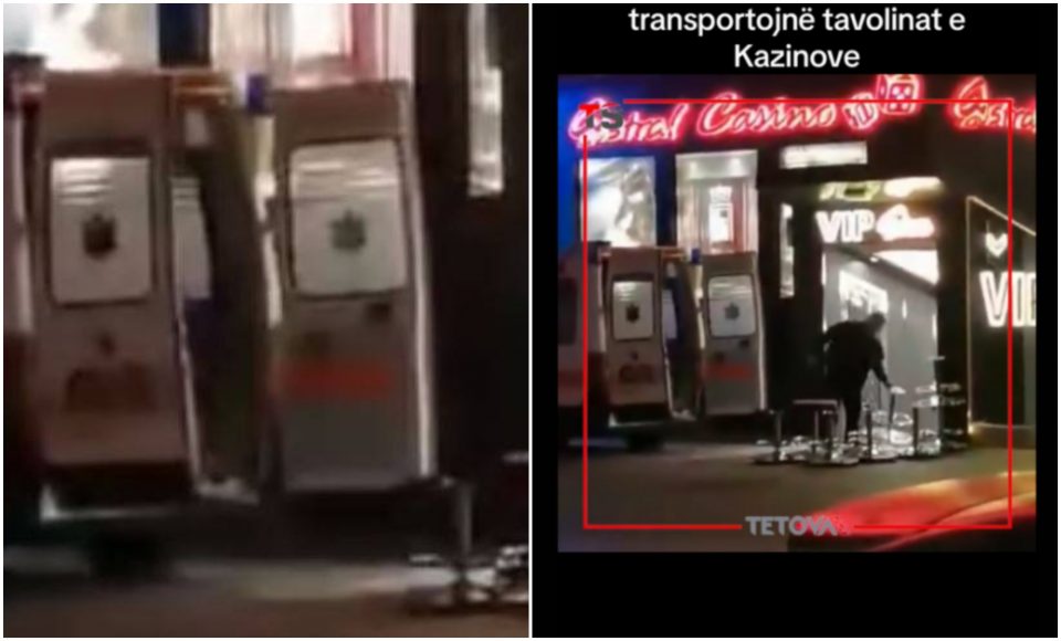 (ВИДЕО) Во Тетово од возило на амбулантна помош истовараат столчиња во казино