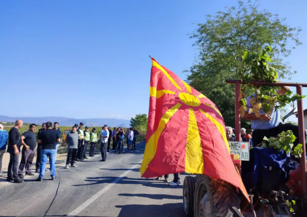 Лозари го блокираа патот Кавадарци – Неготино, бараат подобри услови за лозаропроизводство