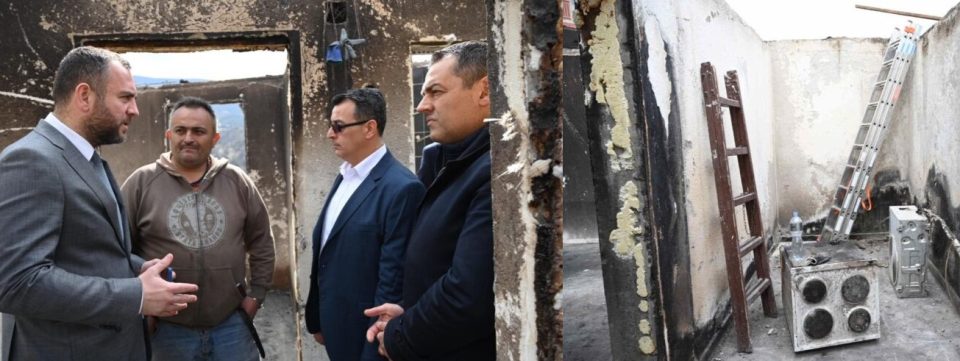 Сила во единството: Министерот за внатрешни работи во посета на полицаец чиј дом беше уништен во пожар