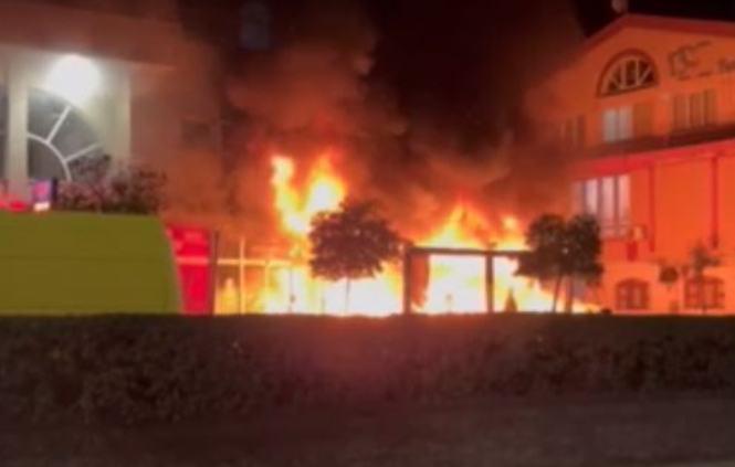 Опожарен угостителски објект на државниот правобранител Агрон Речи – Обвинителството изврши увид