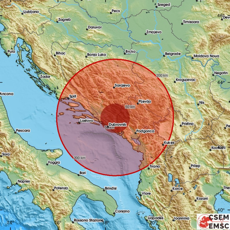 Силен земјотрес вечрва ја стресе Црна Гора, почувствуван и во БиХ