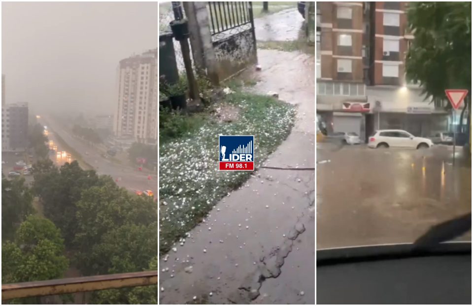 (ВИДЕО) Граѓаните масовно споделуваат снимки: Скопјани заглавени во гужви, по Тетово силно невреме и во Скопје