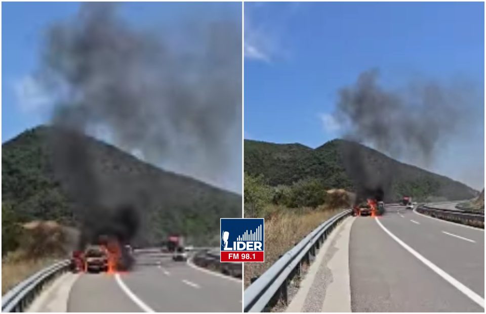 (ВИДЕО) Одекна силна експлозија на автопатот Е-75: Се запали автомобил на белградски таблички