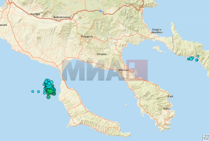 Над 60 последователни земјотреси на Халкидики по вчерашниот со јачина од 5,2 степени