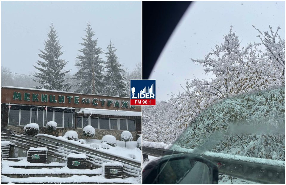 (ФОТО) Сообраќајка на патот Гостивар – Маврово, по кратка пауза патот е прооден: Снег и на стража