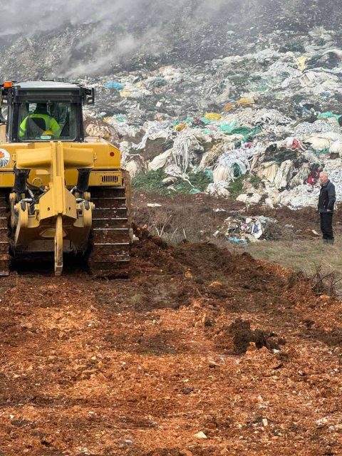 (ФОТОГАЛЕРИЈА) Бехтел и Енка со силна подршка за гаснење на пожарот на депонијата кај Алинци