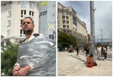 „ТОЛКУ БРЗО ЛИ ГО ЗАБОРАВИВТЕ КОЧАНИ“: Маж залепен за бандера, герила акција на скопскиот плоштад