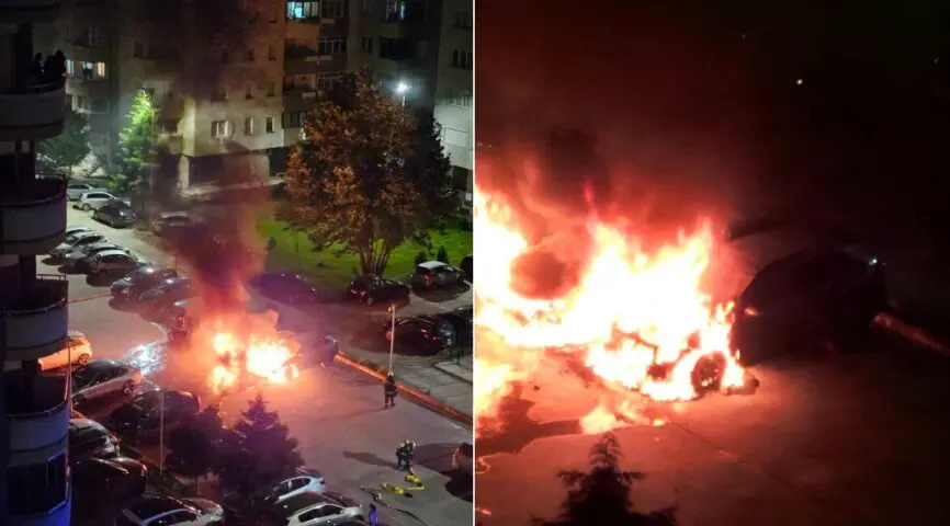 Пожар во Битола: Изгореа три автомобили, едниот на познат бизнисмен