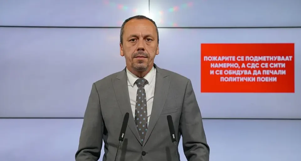 (ВИДЕО) Петрушевски: Пожарите се подметнуваат намерно, а СДС се сити и се обидува да печали политички поени