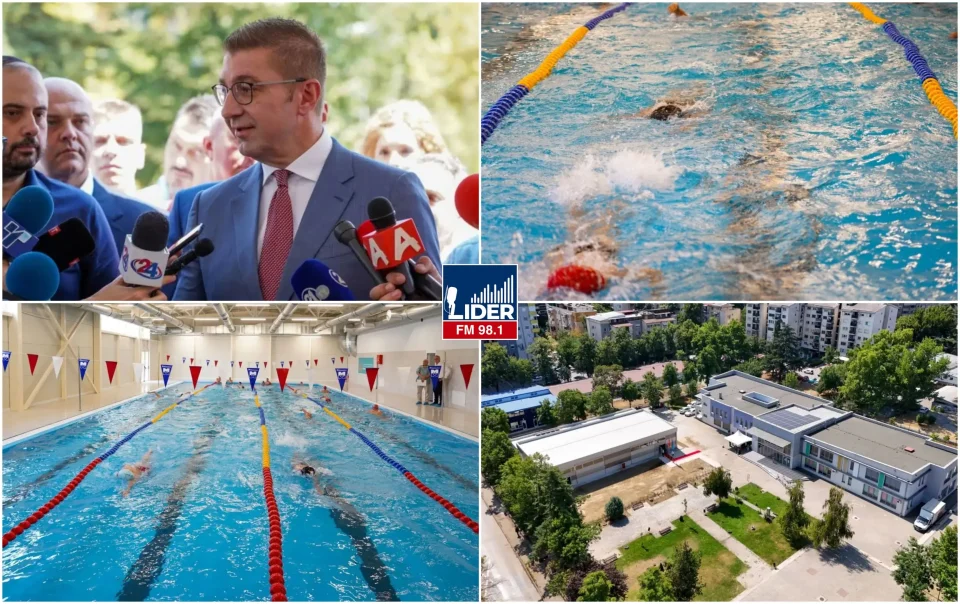 (ФОТОГАЛЕРИЈА) КИСЕЛА ВОДА ДОБИ НОВ БАЗЕН: Мицкоски го пушти во употреба и најави уште четири вакви објекти