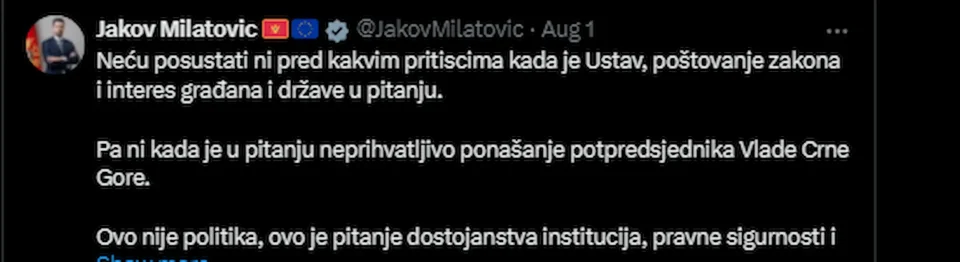 ОЧЕКУВАЈ РЕАКЦИЈА ОД АЛБАНЦИТЕ: Милатовиќ добил закани од вицепремиерот Ѓељошај поради враќање на Законот за данок на недвижен имот