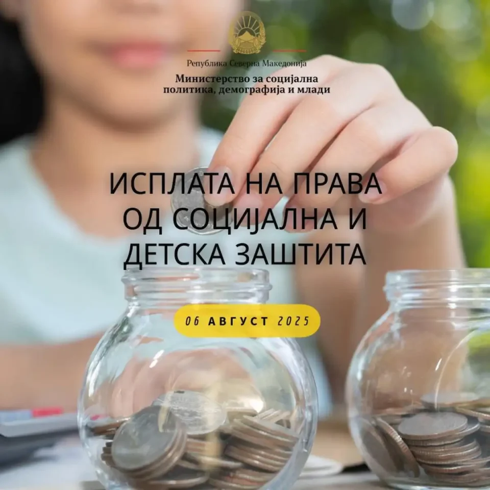 Министерството за социјална политика: Започна исплатата на социјалните и детските права за јули 2025