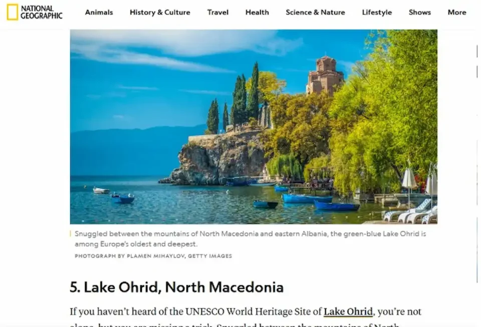 National Geographic: Охридското Езеро меѓу петте езера со неодолива убавина и историја