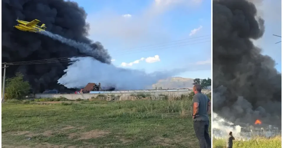 ПОЖАРОТ ВО ТРУБАРЕВО: Шест противпожарни возила, два хеликоптера и еден ер трактор учествуваат во гаснењето!