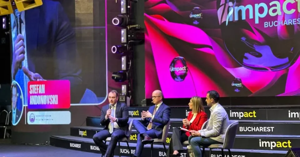 Андоновски на „Импакт самит“ во Букурешт: „Вештачката интелигенција“ е револуција што може да ја трансформира економијата и општеството