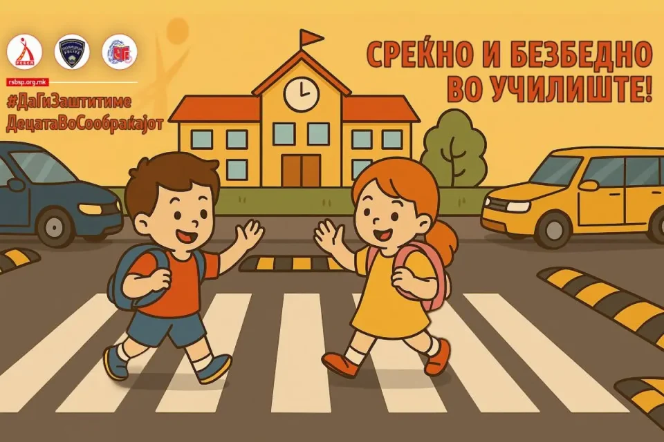 Почетокот на учебната година е нашиот повик „Да ги заштитиме децата во сообраќајот“!