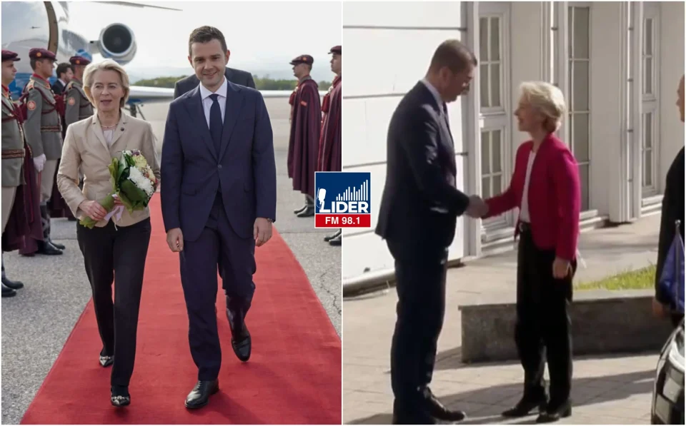 Мицкоски и Муцунски ја пречекаа Фон дер Лајен во Скопје