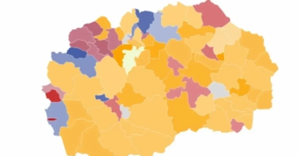 ПРВИЧНИ РЕЗУЛТАТИ ОД ДИК: Од обработените 32,56%, ВМРО-ДПМНЕ води во 53 општини, Влен во 8, СДСМ во 8, НАИ во 7 и ДП во 1