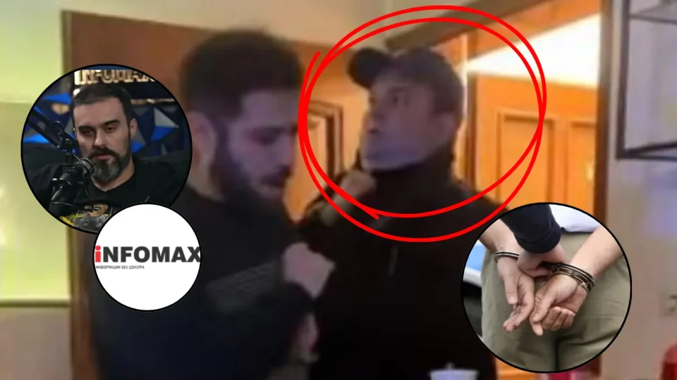 ЕКСКЛУЗИВНА ФОТОГРАФИЈА ОД ТРАОРНИОТ НАПАД НАД ИНФОМАКС: Го викнале на ферка и дошол!