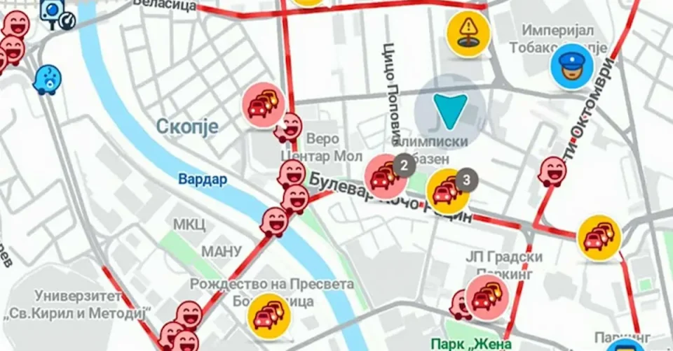 Скопјани масовно ја преземаат апликацијата „Waze“ за да ги избегнат камерите на системот „Безбеден град“