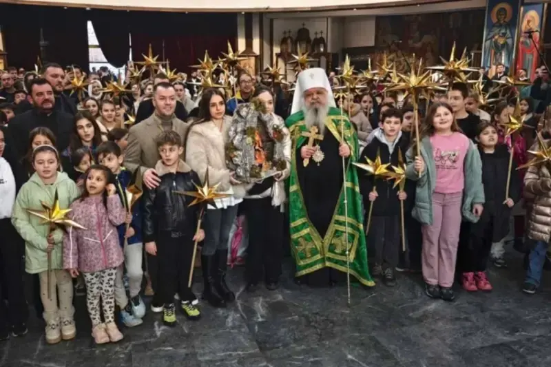 Централно одбележување на Бадник пред Соборниот храм во Скопје