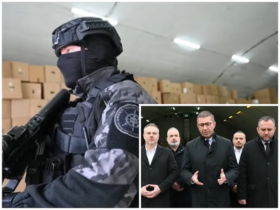 (ВИДЕО) НИКОЈ НЕ Е НАД ЗАКОНОТ: Мицкоски и Тошковски ги покажаа 40 тони запленета марихуана