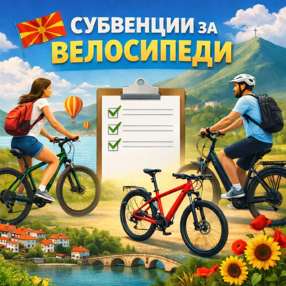 СУБВЕНЦИИ ЗА ВЕЛОСИПЕД: Општина Гази Баба објави јавен повик за 2026 година