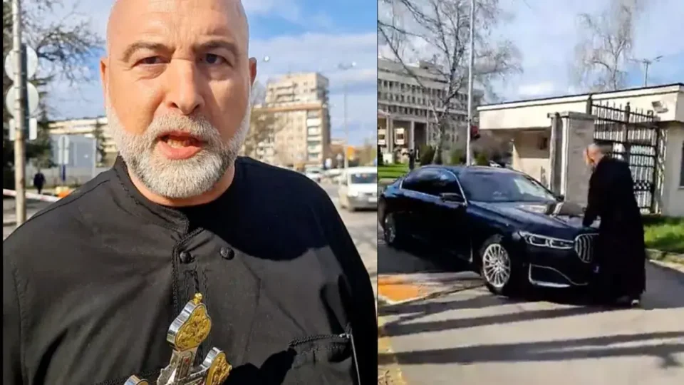 (ВИДЕО) Лажен поп се фрли пред автомобилот на министерката за надворешни работи на Бугарија